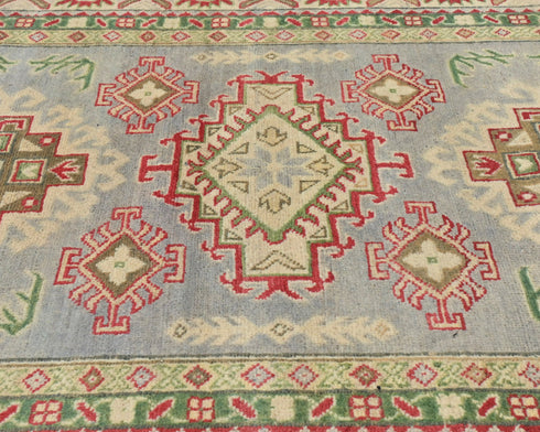 Alfombra afgana Kuba de lana anudada a mano, color gris, de 4 x 6 pulgadas