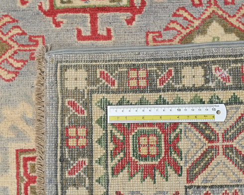 Alfombra afgana Kuba de lana anudada a mano, color gris, de 4 x 6 pulgadas