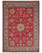 5x7 Red Kuba Afghan Hand Knotted Wool Area Rug