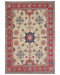 5x7 Beige Kuba Afghan Hand Knotted Wool Area Rug