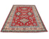 5x7 Red Kuba Afghan Hand Knotted Wool Area Rug