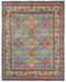 8x10 Blue Kuba Afghan Hand Knotted Wool Area Rug