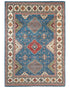 9x12 Blue Kuba Afghan Hand Knotted Wool Area Rug