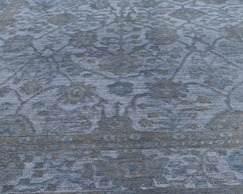 8x10 Gray Chobi Over Dye Afghan Hand Knotted High Low Wool Area Rug