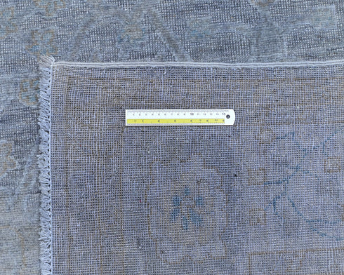 8x10 Gray Chobi Over Dye Afghan Hand Knotted High Low Wool Area Rug