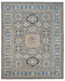 8x10 Feet Gray Kazak Afghan Hand Knotted Geometric Wool Area Rug