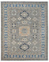 8x10 Feet Gray Kazak Afghan Hand Knotted Geometric Wool Area Rug