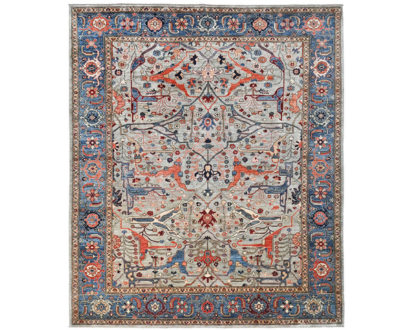 8x10 Gray Aryana Afghan Hand Knotted Veg Dye Wool Area Rug