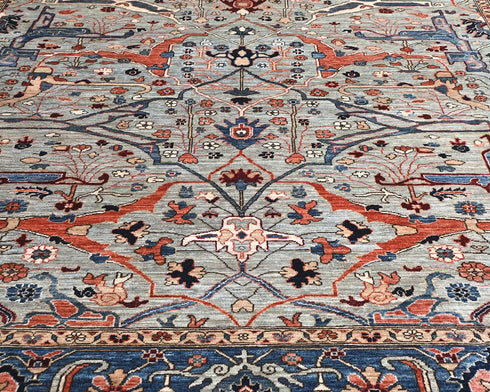 8x10 Gray Aryana Afghan Hand Knotted Veg Dye Wool Area Rug