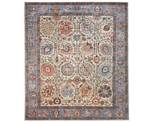 8x10 Gray Aryana Afghan Hand Knotted Veg Dye Wool Area Rug