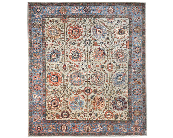 8x10 Gray Aryana Afghan Hand Knotted Veg Dye Wool Area Rug