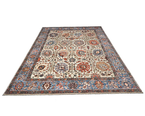 8x10 Gray Aryana Afghan Hand Knotted Veg Dye Wool Area Rug