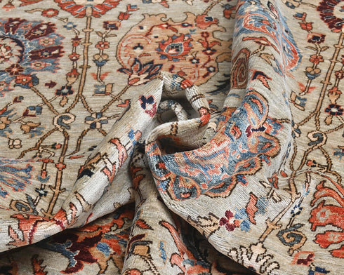 8x10 Gray Aryana Afghan Hand Knotted Veg Dye Wool Area Rug