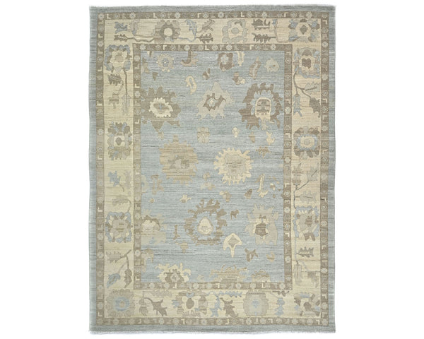 9x12 Zeigler Gray Afghan Hand Knotted Wool Area Rug
