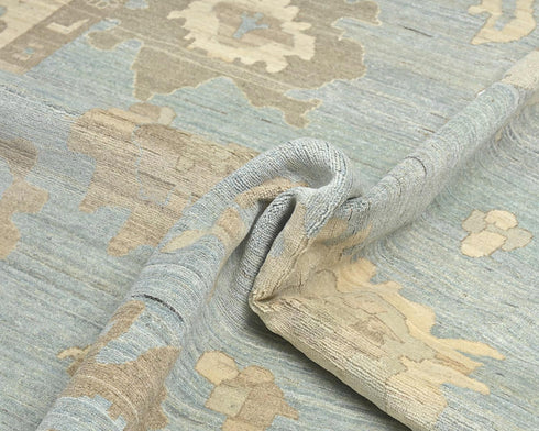9x12 Zeigler Gray Afghan Hand Knotted Wool Area Rug