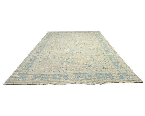 12x18 Zeigler Muted Gray Afghan Hand Knotted Wool Area Rug