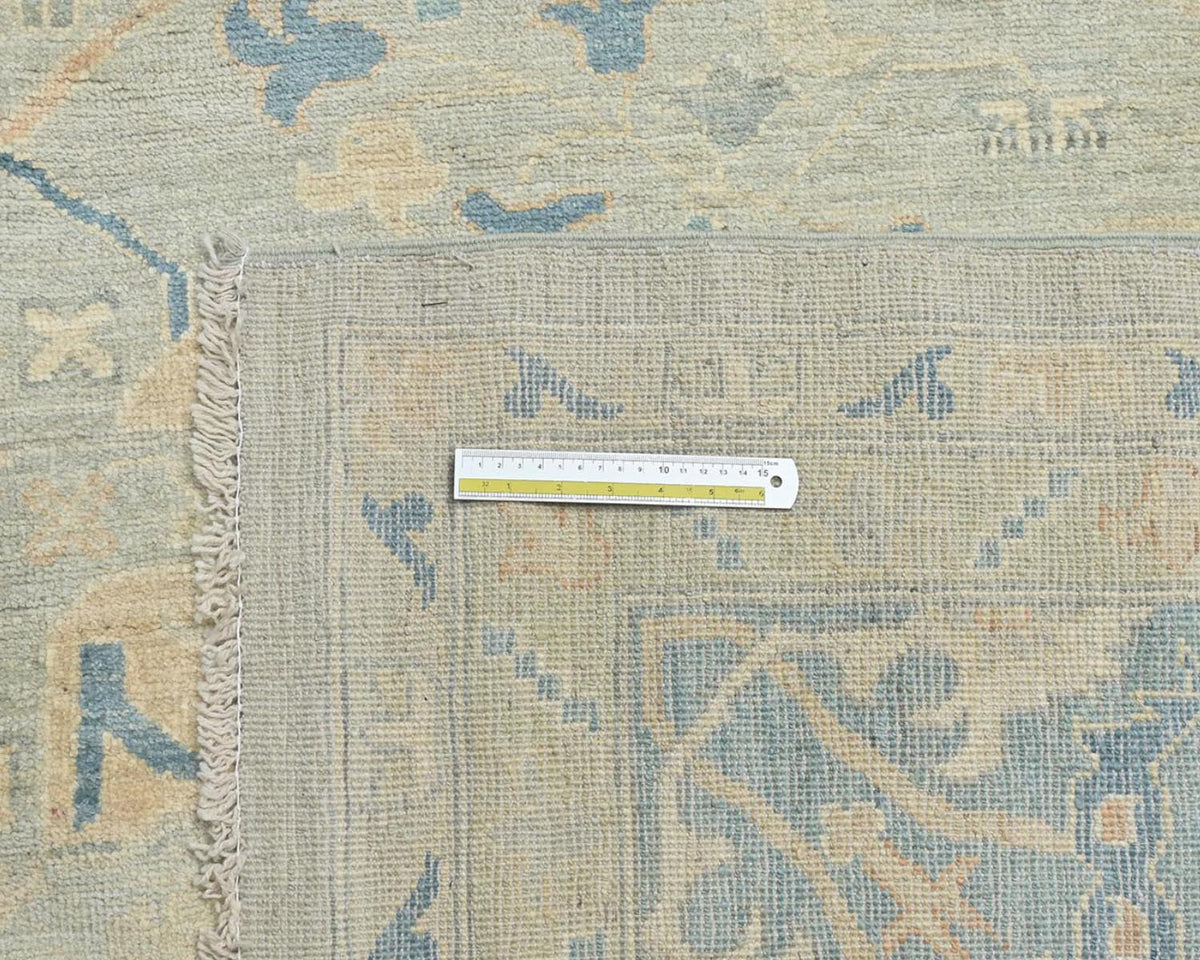 12x18 Zeigler Muted Gray Afghan Hand Knotted Wool Area Rug