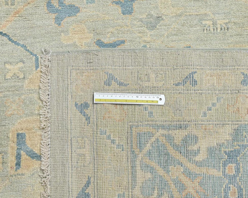 12x18 Zeigler Muted Gray Afghan Hand Knotted Wool Area Rug