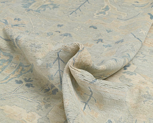 12x18 Zeigler Muted Gray Afghan Hand Knotted Wool Area Rug