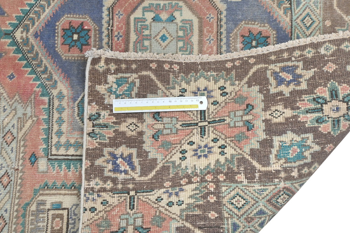 Vintage 8x10 Rust Heriz Persian Style Hand Knotted Low Pile Wool Rug