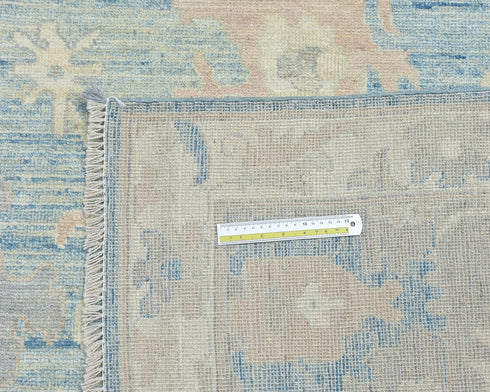 Muted Blue 9x12 Turkish Oushak Handmade Traditional Soft Wool Area Rug