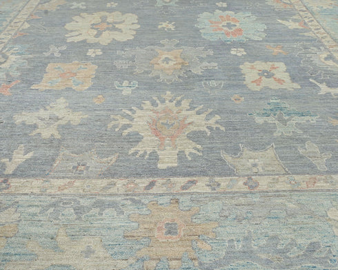 10x14 Gray Oushak Turkish Hand Knotted Soft Wool Area Rug