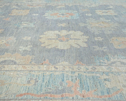 10x14 Gray Oushak Turkish Hand Knotted Soft Wool Area Rug