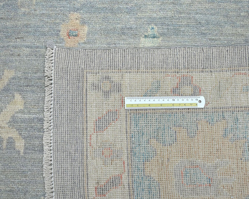 10x14 Gray Oushak Turkish Hand Knotted Soft Wool Area Rug
