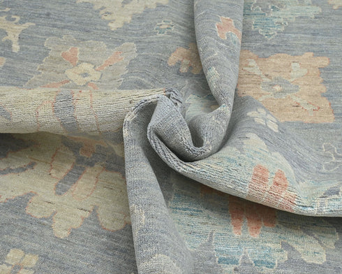 10x14 Gray Oushak Turkish Hand Knotted Soft Wool Area Rug