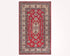 Red 3x5 Kazak Afghan Hand Knotted Geometric Wool Area Rug
