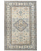 4x6 Ft Kazak Gray Blue Afghan Handmade Geometric Wool Area Rug