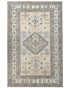 4x6 Ft Kazak Gray Blue Afghan Handmade Geometric Wool Area Rug