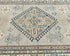 4x6 Ft Kazak Gray Blue Afghan Handmade Geometric Wool Area Rug