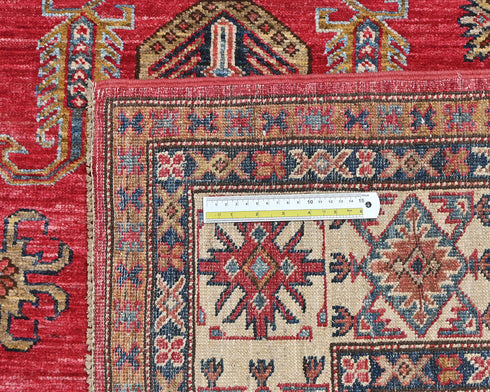 6x9 Red Kazak Afghan Hand Knotted Traditional Wool Area Rug