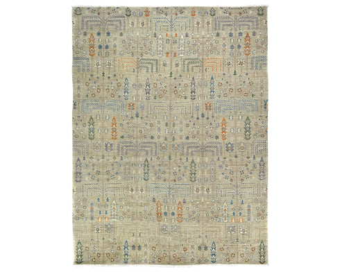 8x10 Zeigler Gray Afghan Hand Knotted Wool Area Rug