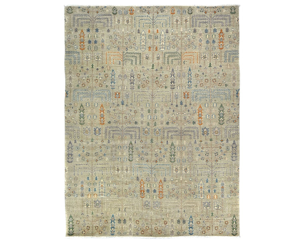 8x10 Zeigler Gray Afghan Hand Knotted Wool Area Rug