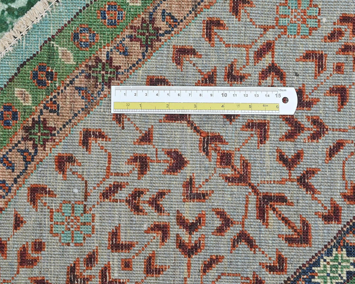 5x5 Blue Khurgeen Afghan Hand Knotted Round Wool Area Rug