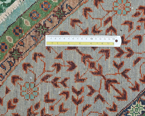 5x5 Blue Khurgeen Afghan Hand Knotted Round Wool Area Rug