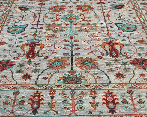 6x8 Gray Khurgeen Afghan Hand Knotted Wool Area Rug