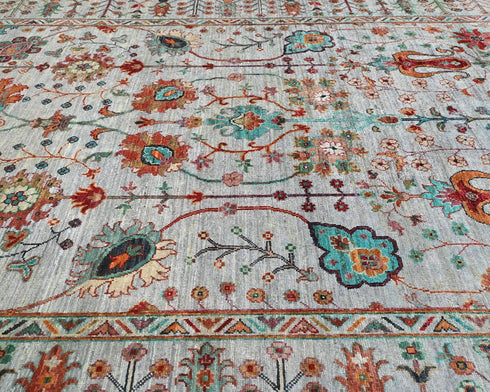 6x8 Gray Khurgeen Afghan Hand Knotted Wool Area Rug