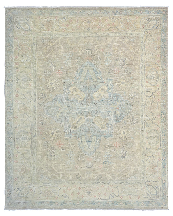 8x10 Ft Soft Brown Turkish Oushak Hand Knotted Traditional Soft Wool Area Rug