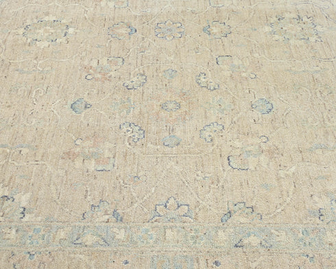9x12 Ft Soft Brown Oushak Turkish Hand Knotted Traditional Soft Wool Area Rug