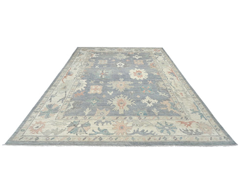 10x14 Gray Oushak Turkish Hand Knotted Soft Wool Area Rug