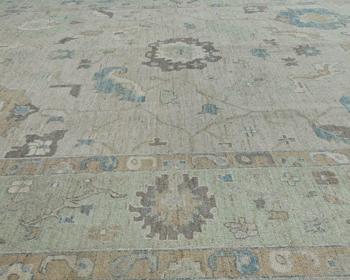 10x14 Gray Oushak Turkish Hand Knotted Soft Wool Area Rug