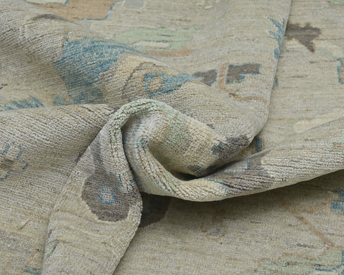 10x14 Gray Oushak Turkish Hand Knotted Soft Wool Area Rug