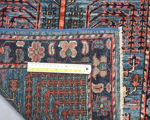 6 Ft Blue Aryana Afghan Hand Knotted Veg Dye Wool Runner Rug