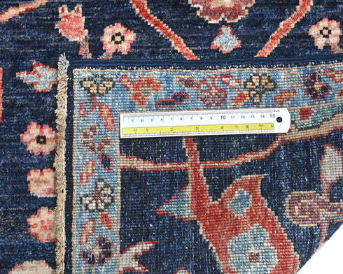 6 Ft Blue Aryana Afghan Hand Knotted Veg Dye Wool Runner Rug