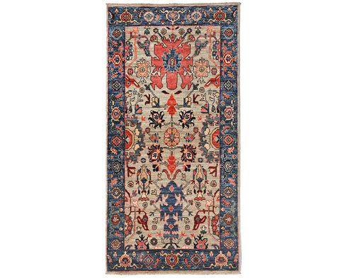 3x6 Gray Blue Aryana Afghan Hand Knotted Veg Dye Wool Area Rug
