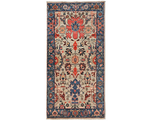 3x6 Gray Blue Aryana Afghan Hand Knotted Veg Dye Wool Area Rug