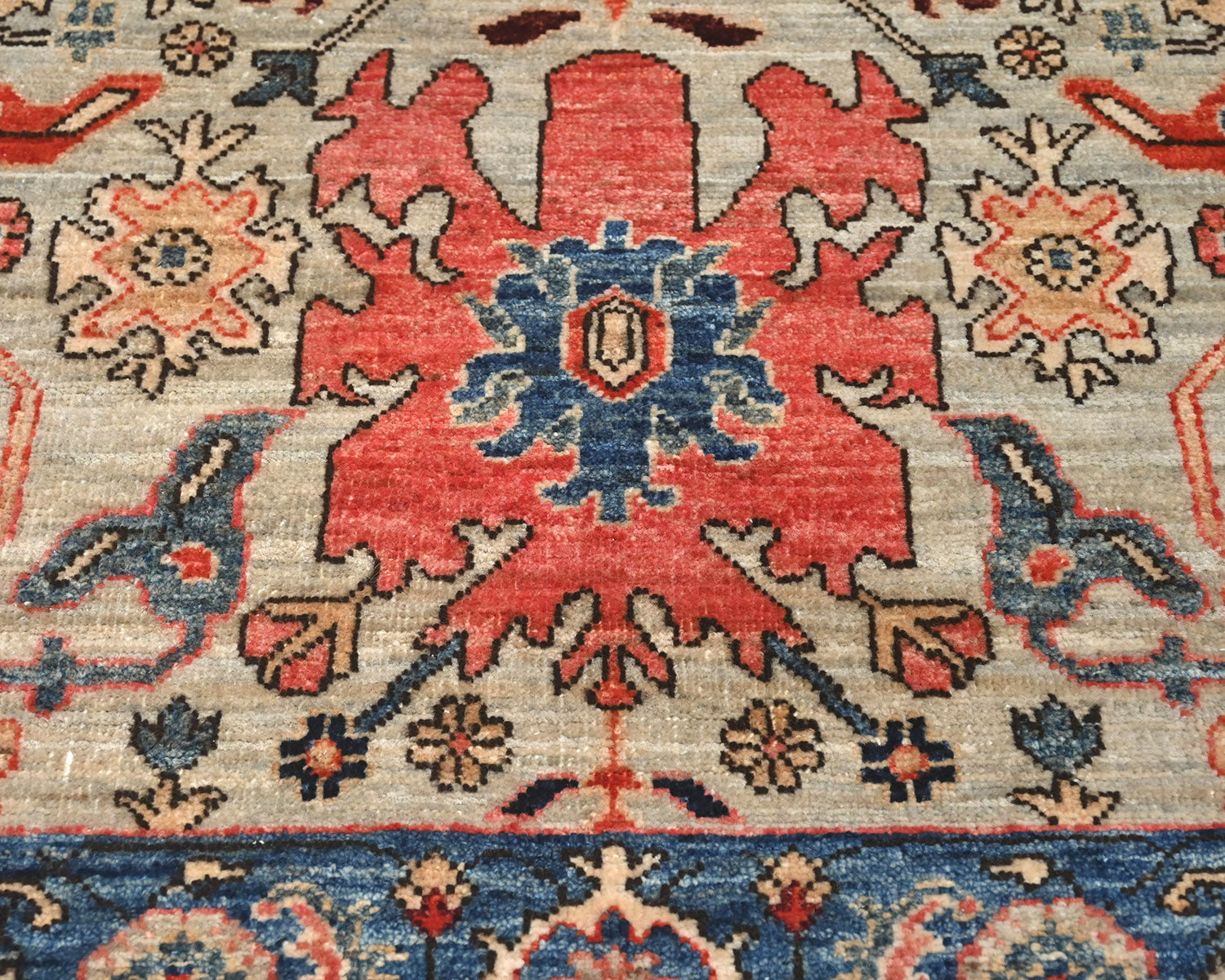 3x6 Gray Blue Aryana Afghan Hand Knotted Veg Dye Wool Area Rug